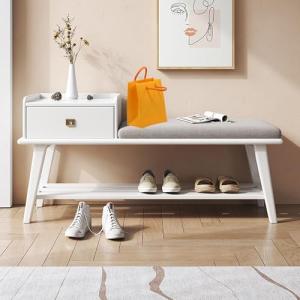 Banco de almacenamiento de zapatos de entrada con asiento a…