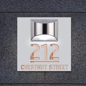 Placa solar moderna personalizada para puerta, letreros de…