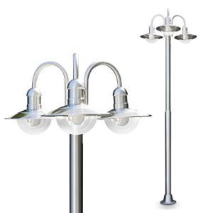 Lámpara de exterior Elima, candelabro de acero inoxidable d…