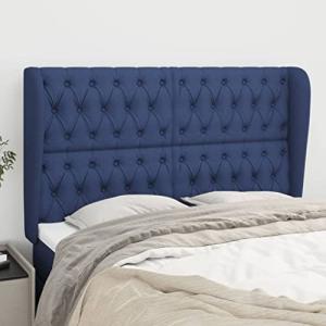 DIA & NOCHE - Cabecero con Orejas de Tela Azul 163x23x118/1…