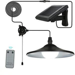 Lixada Energía Solar Colgante de Luz E27 Lámpara de Luces I…