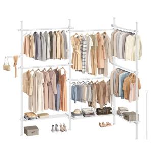 SONGMICS Perchero de Ropa, Burro para Ropa de 3 Niveles, Aj…