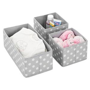 mDesign Juego de 3 cajas de almacenaje para habitaciones in…