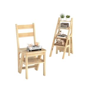 Suuiwau Silla plegable de madera – Escalera multifuncional…