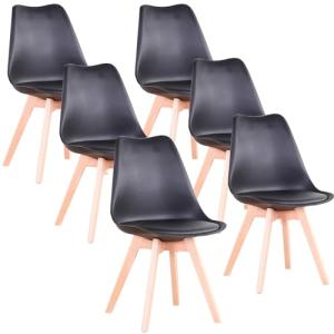 BenyLed Juego de 6 Sillas de Comedor,Silla con Patas de Mad…