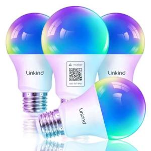 Linkind Matter Smart RGBTW Bombilla, WiFi LED E27, Bombilla…