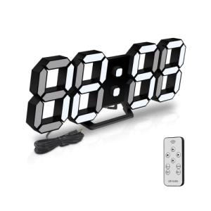 Deeyaple Reloj de Pared Digital LED 3D Pequeño Despertador…