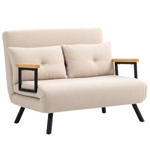 HOMCOM Sofá Cama de 2 Plazas Sofá Cama Plegable Tapizado en…