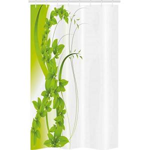 ABAKUHAUS Verde Cortina para baño, Blooming fantasía Flora,…