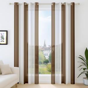 Deconovo Cortinas de 140 x 138 cm (Ancho x Altura), Visillo…