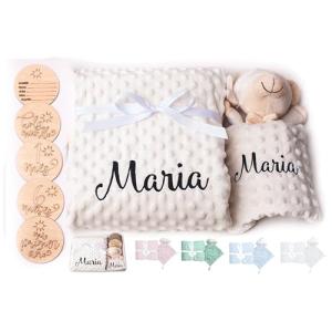 Olesea Manta de bebe personalizado con su nombre bordado Se…