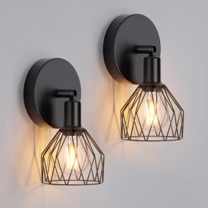 Klighten 2 Piezas Aplique de Pared E14 Vintage Industrial,…