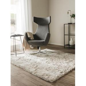 benuta Alfombra de Pelo Largo Whisper Beige 150 x 150 cm –…