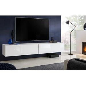 Komodee, Mueble Banco TV Loreto, Blanco Blanco, Ancho 200 c…