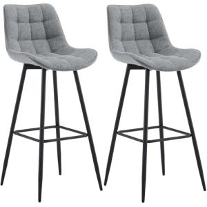 CLP Set de 2 taburetes de Bar Darford en Tela o Terciopelo…