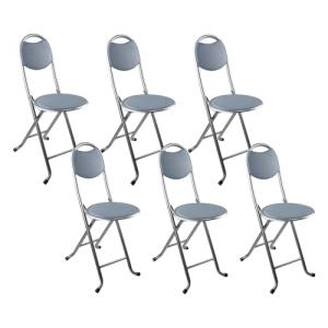 Pack 6 Taburetes Plegables con Respaldo 32x36x73.5cm 7house