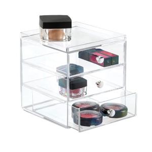 iDesign Organizador de maquillaje con 3 cajones, compacta m…