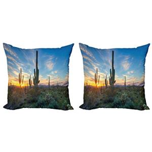 ABAKUHAUS Saguaro Set de 2 Fundas para Cojín, Noon Cactus,…