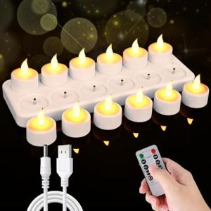 LED Velas Realistas, 12 Piezas sin llama Velas de té LED co…