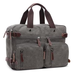 DEEVORCA Mochila de Lona Hombre Moda Convertible Mochilas p…