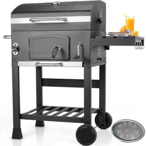 LIFERUN Parrilla Barbacoa Carbon con Tapa, XL BBQ Smoker, P…