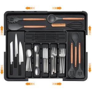 Organizador Cubiertos, Cuberteros para Cajon Cocina Extensi…