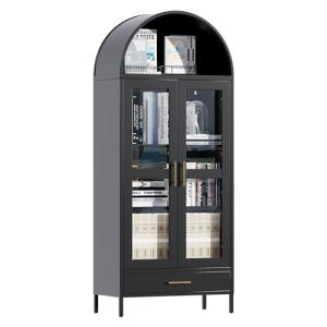 SUPEER Vitrina de Almacenamiento arqueada de Metal de 185 c…