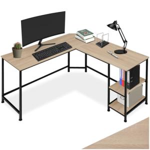 TecTake® Escritorio de Esquina, Mesa en L con Estantes, Mes…