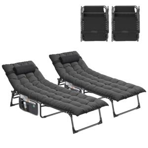 YITAHOME 2X Tumbona Plegable Playa con Cojín 190x68x31cm Tu…