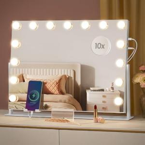 SONGMICS Espejo de Maquillaje con Luz, Control Táctil, 15 B…
