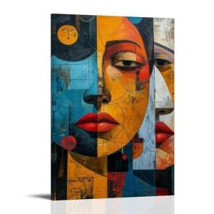 Póster cubista geométrico de bloques para decoración de par…