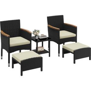 Yaheetech Conjunto de Muebles Ratán de Jardín 5 Piezas con…