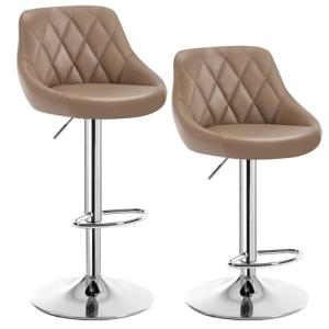 WOLTU 2X Taburete de Bar con Respaldo Cuero Sintético Tabur…