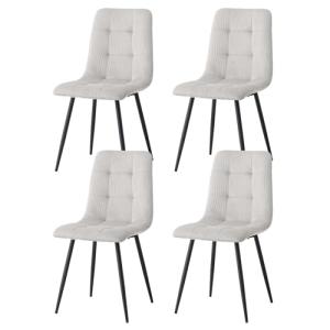 GrandCA HOME Juego de 4 Sillas de Comedor con Asiento Tapiz…