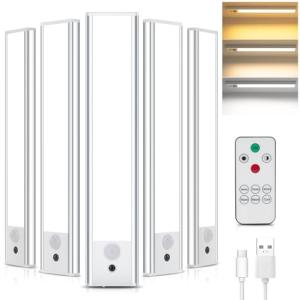 TOPPLEE Luz de Armario, 5 Piezas Luz Nocturna con Control R…