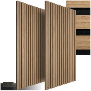 tectake® Paneles Acusticos Decorativos MDF, Chapa de Madera…