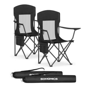 SONGMICS Juego de 2 Sillas de Camping Transpirables, Plagab…