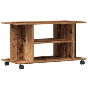 vidaXL Mueble de TV con Ruedas Madera ingeniería Envejecida…