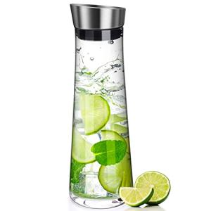 Fabaoday Jarra de Agua de Vidrio,1000ml Botella de Cristal…