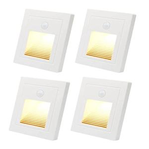 4x 1,5w lámparas led empotrables de pared con detector de m…