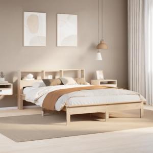 Vetnasa Cama con estantería sin colchón Madera Maciza de Pi…