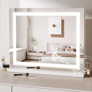 Dripex Espejo Maquillaje con Luz LED, Bluetooth Altavoz, Es…