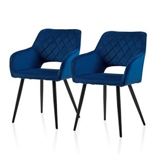TUKAILAi Juego de 2 sillas de Comedor en Terciopelo, Sillas…