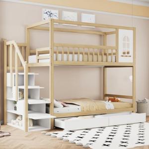 90 x 200 cm, litera, cama infantil, cama doble de madera ma…