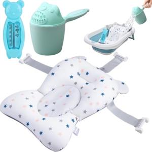 Cojín Bañera Bebé   Jarra de Baño   Termómetro, Soporte Bañ…