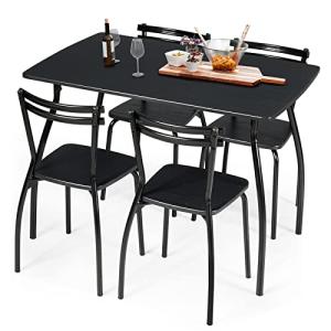 COSTWAY - Conjunto de mesa y 4 sillas, mesa de comedor con…