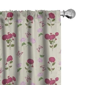 ABAKUHAUS Floral Juego de 2 Paños Cortinas, Tiempo de Prima…