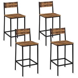 IDMarket - Juego de 4 taburetes de bar Dayton Silla de pie…