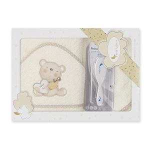 Interbaby P1177-05 - Capa de baño LOVE YOU beige con Set de…