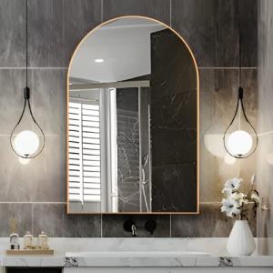 NEUWEABY Espejo de Pared arqueado para baño, Espejo arquead…